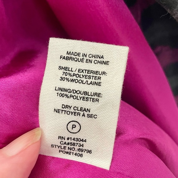 Avec Les Filles Plaid Double Breasted Coat Grey Black Pink. Size Medium. NWT. - Picture 10 of 12